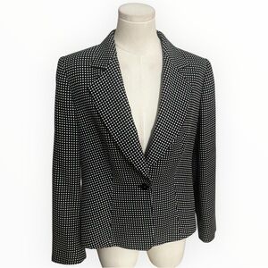 ESCADA Classic Black White Blazer Jacket Work Business Tailored 40 8 10 M Wool